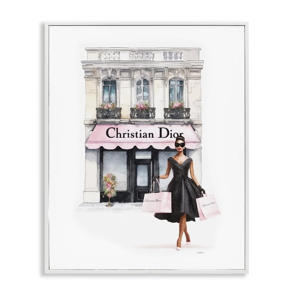 Stupell Industries Art Deco Woman & Fashion Shop White Framed Giclee Art, 11 x 14, by Amanda Greenwood