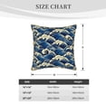 thumbnail image 4 of Haiem Japanese Water Wave Print Velvet Soft Solid Decorative Square Throw Pillow Covers Set with Elegant Piping Christmas Cushion Case for Sofa Bedroom Car-16"x16", 4 of 8