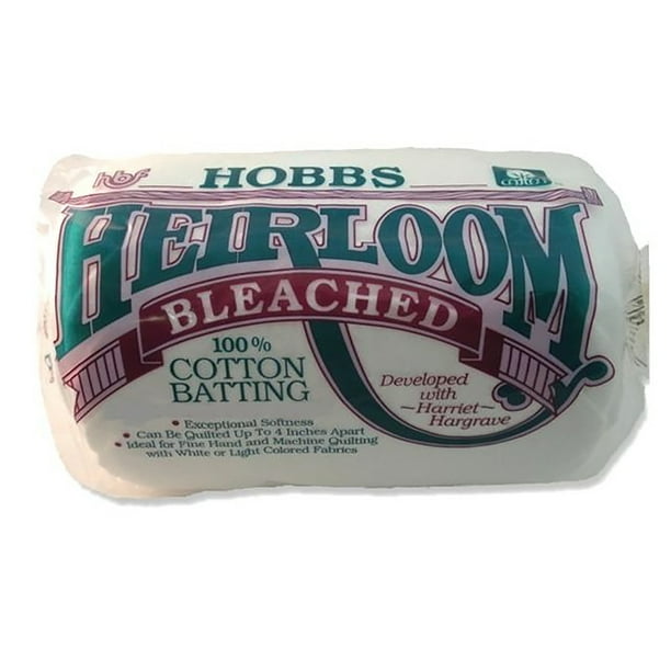 Hobbs Heirloom Bleached Cotton Batting 120" x 120" King Walmart