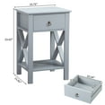 thumbnail image 2 of Ktaxon Set of 2 Nightstands for Bedroom Rustic Bedside End Tables with Drawer Storage,Gray, 2 of 14