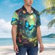 thumbnail image 3 of Balery Enchanted Forest Butterfly A Camisas hawaianas de manga corta para hombre, camisas playeras de corte holgado, camisas de vacaciones con botones,3X-Large, 3 of 7