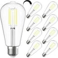 thumbnail image 1 of SHINESTAR Dimmable Edison Bulbs, 6W, Equivalent 60W, Bright Daylight White 4000K, Vintage ST58 Antique LED Filament Bulbs, E26 Medium Base, 80+ CRI, Clear Glass, 8 Pack, 1 of 7