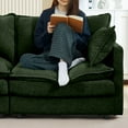 thumbnail image 3 of 102" Modern Modular Sectional Sofa Couch with Movable Ottoman. L Shaped 3-Seater Comfy Chenille Cloud Sleeper Sofa Couches with Deep Seat for Living Room, Apartment, Easy Assembly, Green, 3 of 8