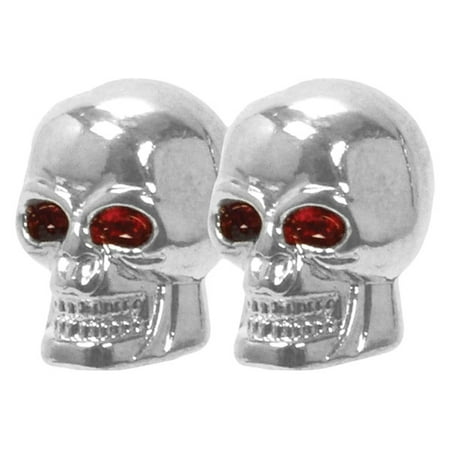 Chrome Air Cover - 4x Skull Valve Stem Chrome Car Tire Air Caps Tyre Covers Chrome Universal Truck
