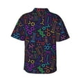 thumbnail image 3 of Balery Chemistry Science Print Men's Hawaiian Shirts Short Sleeve Beach Shirt Relaxed Fit Vacation Button Down Shirts-, 3 of 9
