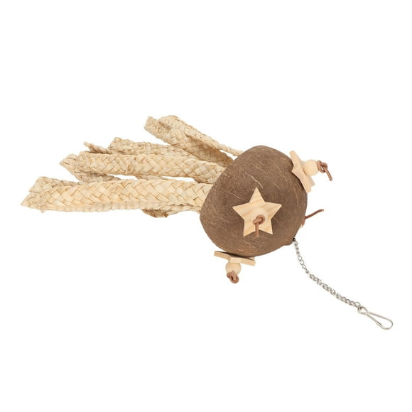Coconut Shell Shredding Toy, Interesting Woven Corn Husk Safe Coconut Shell Toys For Chewing
