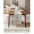 thumbnail image 3 of Table Runner Dresser Scarves 60 Inch Long, Watercolor Spring Flower Plants Linen Dining Table Runners Botanical Leaves on Burlap Cotton Tabletop Scarf for Wedding Holiday Party Kitchen, 3 of 7