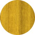 thumbnail image 1 of Ahgly Company Indoor Round Abstract Yellow Modern Area Rugs, 8' Round, 1 of 4