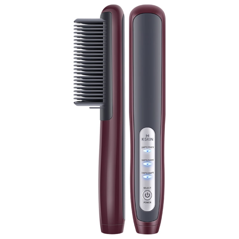 KSKIN Portable Electric Hair Straightener, Curler Brush KD388B, Hair