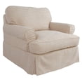 thumbnail image 5 of Sunset Trading Horizon Slipcovered T-Cushion Chair with Ottoman | Linen, 5 of 6