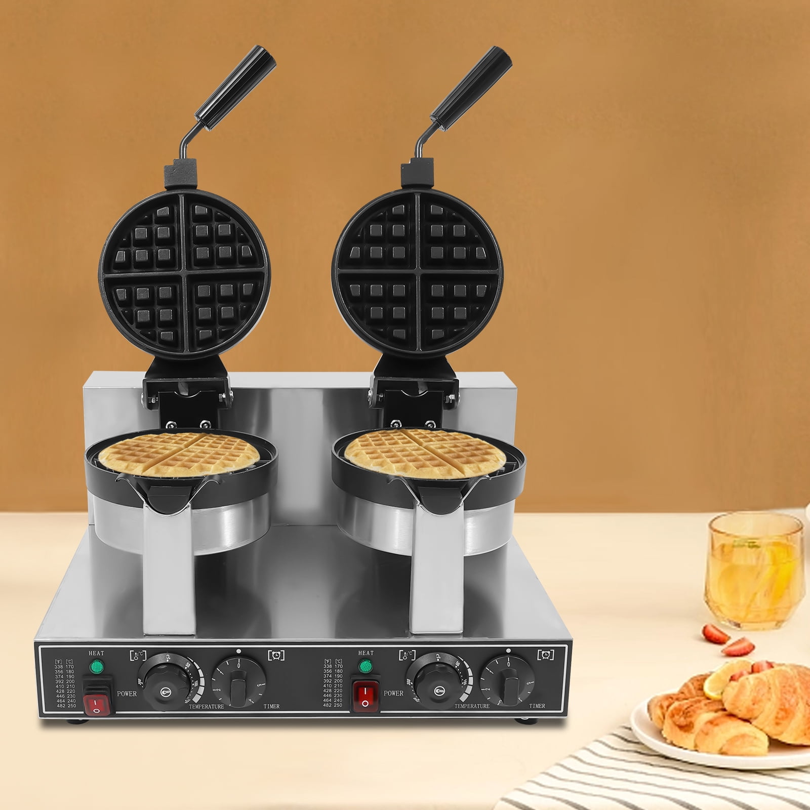 1 PCS 50*39*30cm/19.7*15.4*11.8in Waffle Maker, Waffle Making Machine, Double Head Waffle Maker Machine