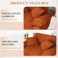thumbnail image 6 of Muumblus Oversized Accent Chair with Ottoman, 48" Indoor Chaise Lounge Cloud Sofa Reading Armchair for Modern Living Room, Bedroom, Orange Corduroy, 6 of 10