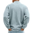 thumbnail image 5 of Xyxonk Sweatshirts for Men Quarter Zip Long Sleeve Corduroy Tops Quarter-Zip Dressy Pullover Tops Fall Winter Textured Fashion Sweaters,Sky Blue S-5XL, 5 of 6