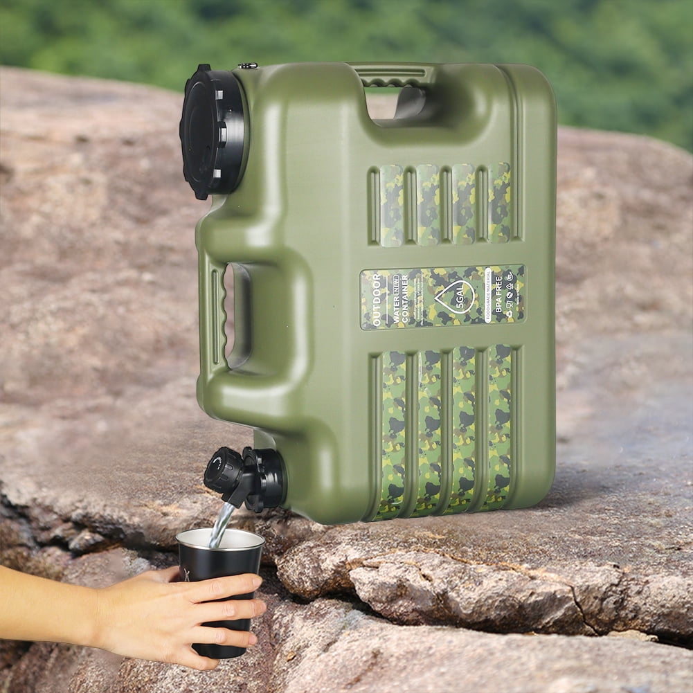 SHUWND Camping Water Container, 5 Gallon (18.5L) Camping Water Jug With Spigot, Portable BPA Free Water Storage Tank for Outdoor Hiking, BBQ, Picnic