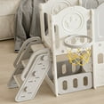 thumbnail image 7 of 11-in-1 Toddler Slide Set, Kids Slide for Toddlers 1-4, Toddler Playset with Basketball Hoop, Swing and Climber, Indoor Outdoor Playground, Beige, 7 of 7