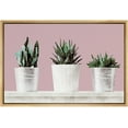 thumbnail image 3 of PixonSign Framed Canvas Print Wall Art Aloe Cacti on Green Background Botanical Plants Watercolor Modern Art Glam Group Colorful Multicolor Warm for Living Room, Bedroom, Office - 24"x36" Natural, 3 of 5