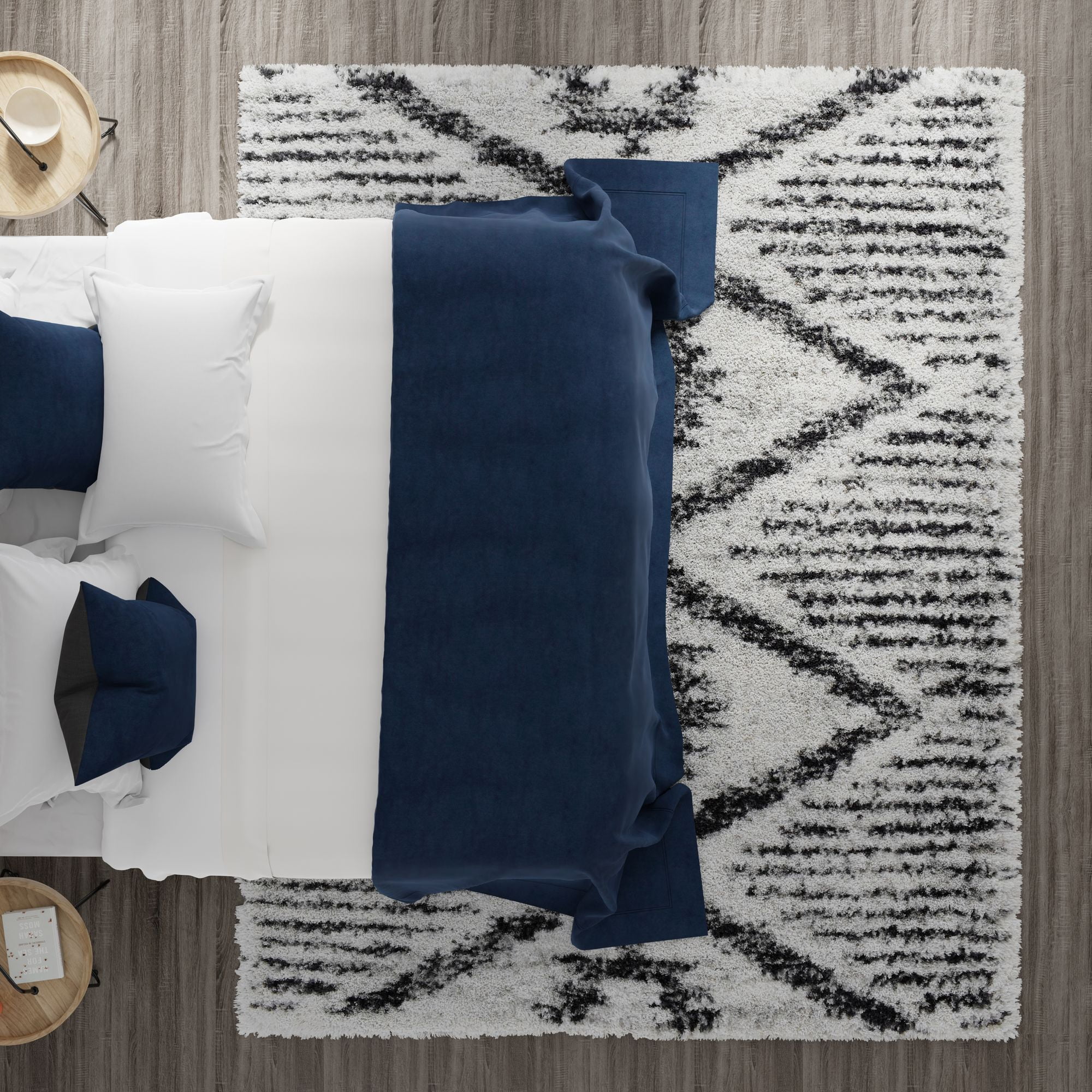 Mason Brooks Indigo Shag CG80B Transitional Geometric 2'6" X 8' Area Rug