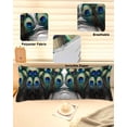 thumbnail image 2 of Peacock Feathers Body Pillow Cover 20 x 54 Inch Decorative Pillow Cover Beautiful Elegant Texture Watercolors Lumbar Pillowcase Seasonal Rectangle Cushion Case for Couch Sofa Bed Living Room, 2 of 7