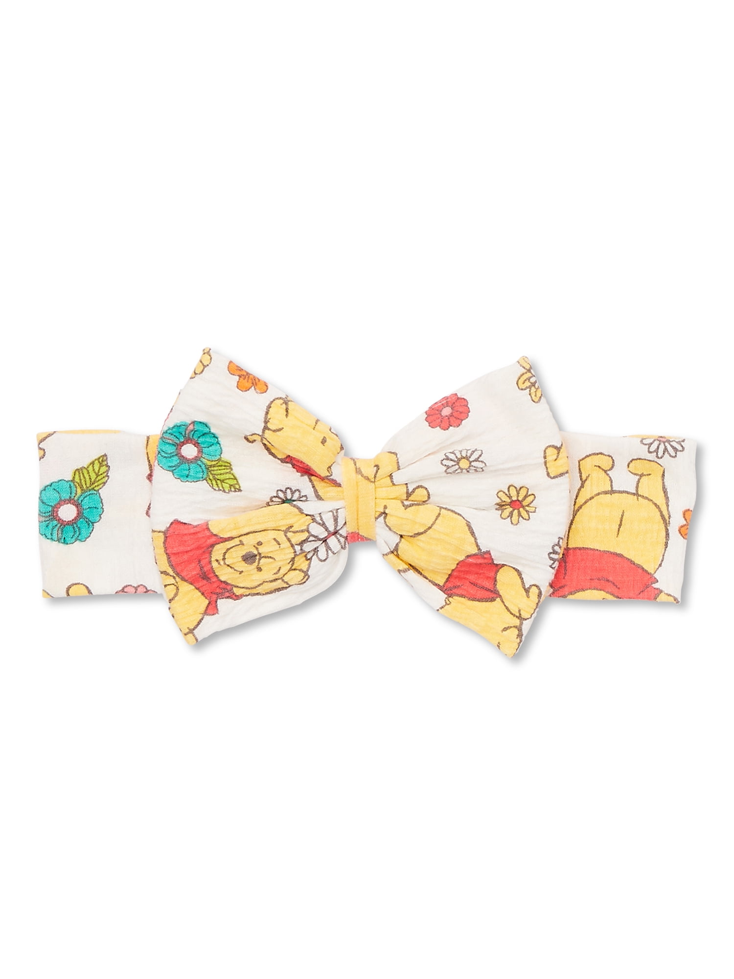 Winnie the Pooh Baby Girl Sundress, Romper and Diaper Cover Outfit Set with Headband, Sizes 0/3M-24M