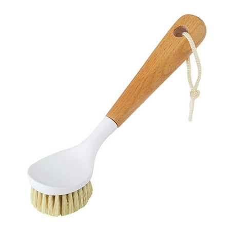

Teblacker Wooden Long-handled Dishwashing Brush Hangable Cleaning Brush for Kitchen Bathroom