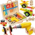 thumbnail image 1 of Juego de herramientas LACCHOUFEE Kids con taladro, 44 piezas, madera de 3 a 5 años, 1 of 7