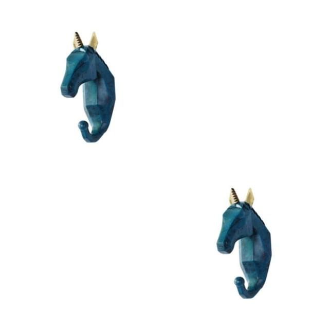 mmirethe Crochets de Manteau en Résine Assurant une Longue Durée Pas Facile à Porter. Facile à Installer Rétro Bleu (Cheval) 2Set