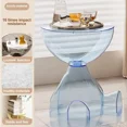 thumbnail image 2 of Modern Transparent Plastic Coffee Table - Waterproof, Sturdy Structure, Ideal for Living Room, Bedroom, Study - Elegant Design with Two-Tiered Top for Beverages and Snacks, 2 of 6