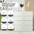 thumbnail image 5 of Modern Wooden 4 Drawers Dresser, Under Desk File Cabinet Storage Drawer, Bedside Nightstand for Bedroom Living Room, White, 5 of 8