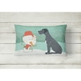 thumbnail image 2 of Carolines Treasures CK2039PW1216 Black Great Dane and Snowman Christmas Canvas Fabric Decorative Pillow  12H x16W, 2 of 3