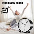 thumbnail image 3 of CHUANK Analog Alarm Clocks for Bedrooms 4 inch Silent Non Ticking Battery Operated with Night Light Small Retro Simple Design Clock for Table  Bedside Desk Travel White), 3 of 6
