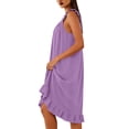 thumbnail image 6 of Pounoo Sleep Dresses for Women Square Neck Sleeveless Ruffled Trim Loose Fit Nightgowns Comfortable Flowy Maxi Nightwear Gift, 6 of 9