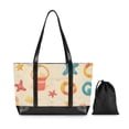 thumbnail image 7 of FORMRS Canvas Laptop Tote Bag for Women with 15.6" Computer Compartments Shoulder Handbag, Beach Pattern, 7 of 7