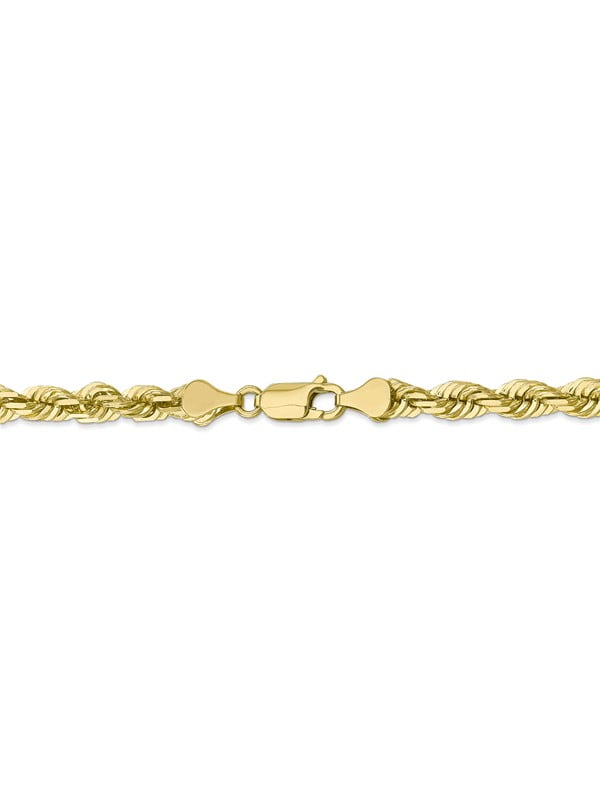 30 inch for Men Women 10k Yellow Gold 3.0mm Diamond Cut Quadruple Rope Chain 7 inch 