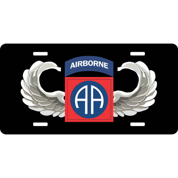82nd Airborne Jump Wings License Plate