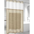thumbnail image 4 of Cream Greek Key No Hook Shower Curtain Waterproof, Bathroom Curtains with Snap in Liners and See Through Top Window, Geometric Greece Ancient Rustic Hotel Style Bathtub Curtains Shower 54"Wx78"L, 4 of 8