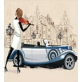 thumbnail image 3 of Urban Duvet Cover Set, Hand Drawn Illustration of Street Musician Retro Cars and Old Buildings Vİntage, Decorative 3 Piece Bedding Set with 2 Pillow Shams, King Size, Beige and Brown, by Ambesonne, 3 of 3