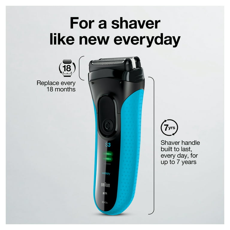 Shaver Rechargeable Electric with ProSkin Series Trimmer Braun Precision 3 3040s Men\'s Dry Wet