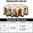 thumbnail image 2 of Sunflower Gnome Tablecloth Round 60 Inch Bee Floral Tabletop Decoration Washable Wrinkle Resistant Table Cover for Holiday Picnic Dinner, 2 of 8