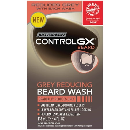 Cure For Grey Hair Just for Men Control GX, Grey Reducing Beard Wash and Conditioner that gradually reduces grey in facial hair, 4 Fluid Ounces. ()