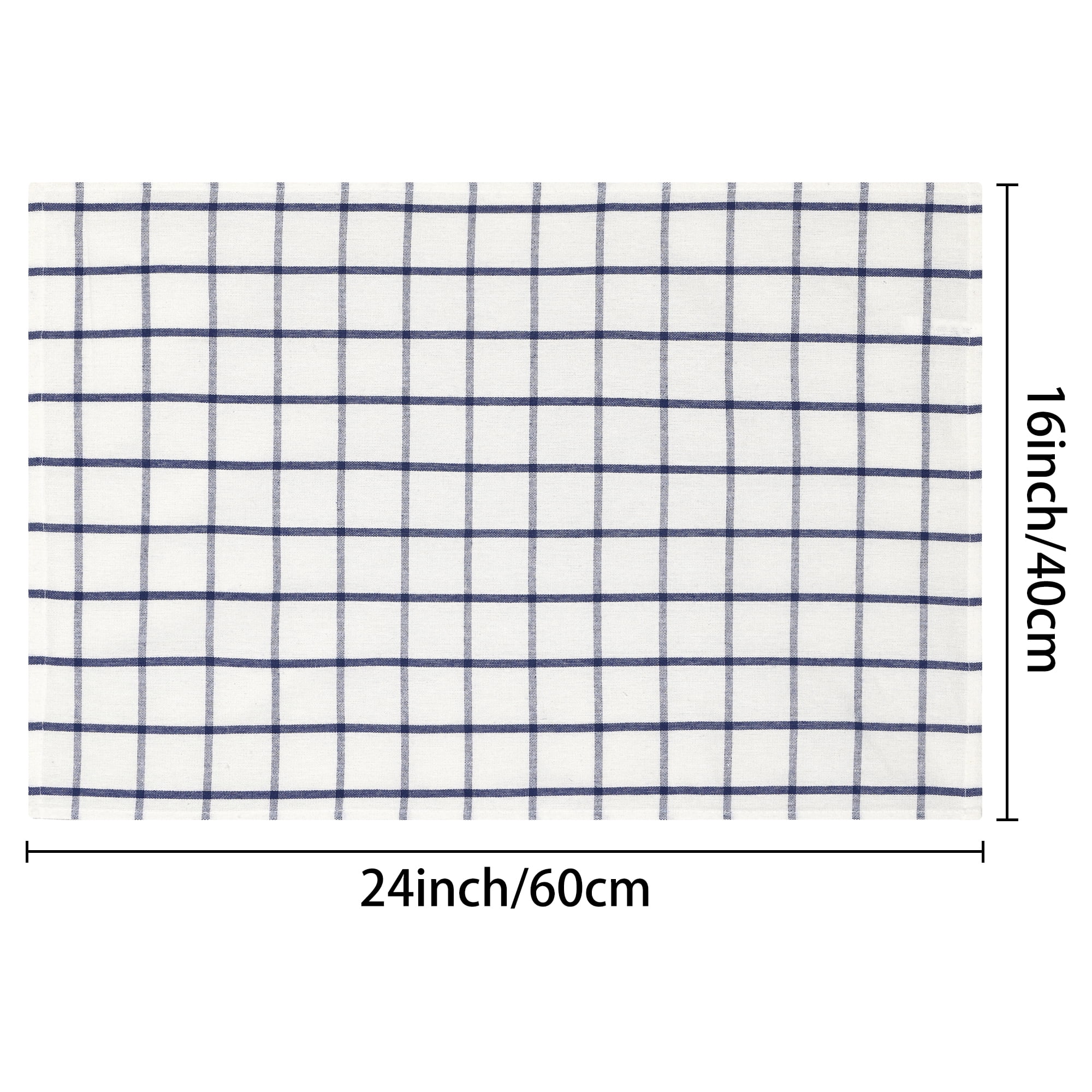 Unique Bargains Cotton Hand Towels Absorbent Lint Free Dish Kitchen Towels 24 x 16 Inch Plaid 2pk