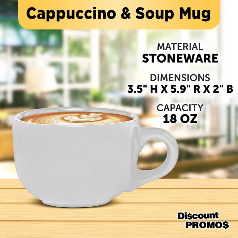 Ceramic Cappuccino Mugs 18 oz. Set of 10, Bulk Pack - Perfect for Coffee,  Tea, Espresso, Hot Cocoa, Other Beverages - White - Walmart.com