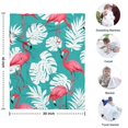 thumbnail image 4 of Flamingo and Palm Leaves Tropical Hawaii Blanket,Comfortable Soft Flannel Throw Blanket,All Season,Warm Lightweight Blankets for Sofa Bed Couch Living Room Chair,30"x40"(80x100cm), 4 of 4