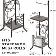 thumbnail image 2 of English Style Bathroom Toilet Tissue Roll Holder Stand with Shelf, Bronze, 2 of 8