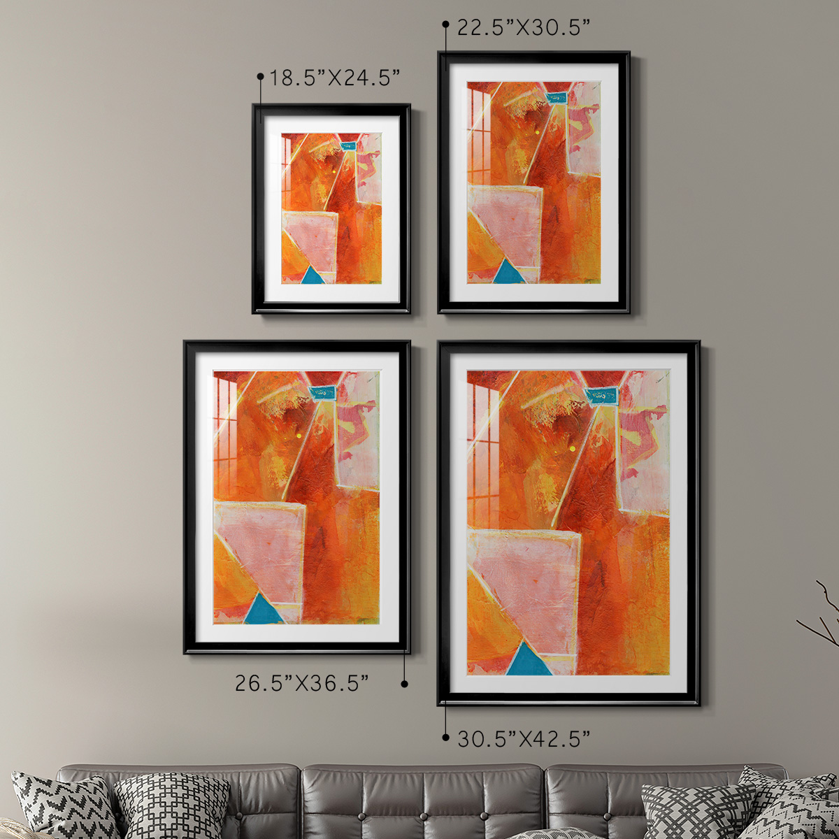 Wexford Home Primary Connection V Premium Framed Print, 18.5" x 24.5" - Ready to Hang, Black (Set of 2)