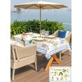 thumbnail image 5 of Outdoor Tablecloth with Umbrella Hole for Patio/Picnic/Party/Camping, Boho Lemons Waterproof Table Cloth Rectangle Table Cover Washable, Summer Yellow Fruits Flowers Leaf Blue Stripe (60"x 84"), 5 of 9