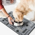 thumbnail image 2 of Dog Food Mat for Pet Dog Food Mat, Dog Mat for Food and Water, Pet Dog Cat Bowl Mat, Anti-Slip Reusable Water Bowl Mat with Coffee Word,17inx30in, 2 of 7