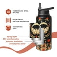 thumbnail image 3 of Goth Gifts 18oz Sport Water Bottle with Flip Straw & Spout Lid, Gothic Poppy Moth Stainless Steel Insulated Gym Water Bottle, Mushroom Moon Gifts for Women Men (1 PC), 3 of 6