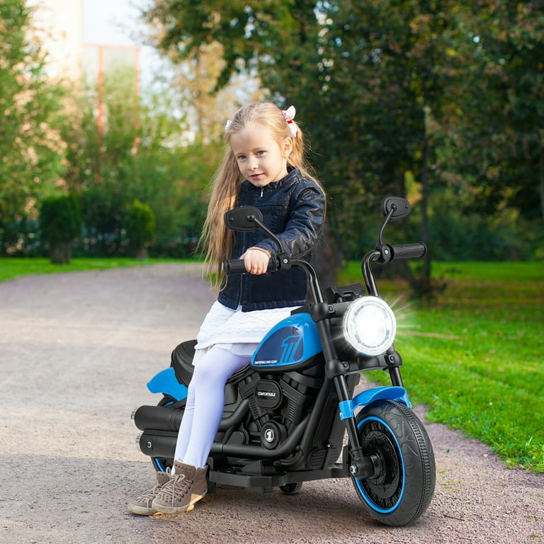 Costway 6V Kids Electric Motorcycle with Training Wheels LED