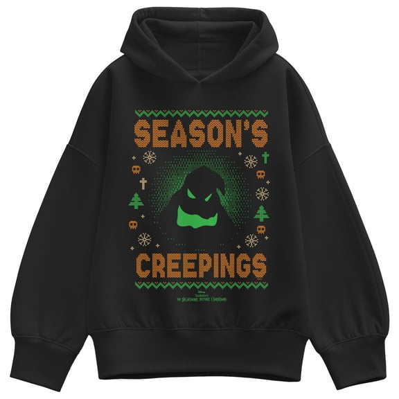 The Nightmare Before Christmas - Oogey Boogey Ugly Sweater - Women's Oversized Fleece Hoodie Sweatshirt