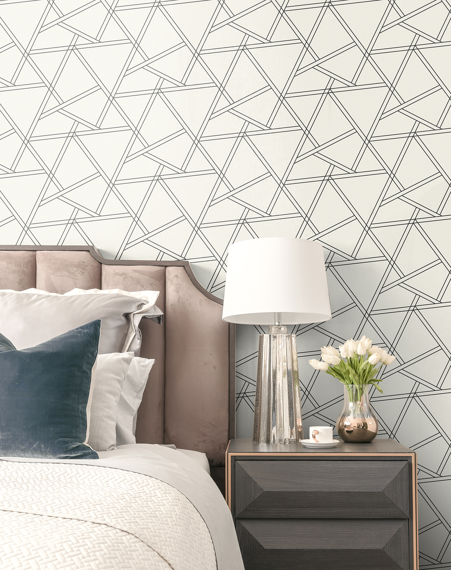 NextWall Railroad Geometric Peel and Stick Wallpaper